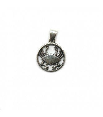PE001388 Genuine sterling silver pendant charm solid hallmarked 925 zodiac sign Cancer
